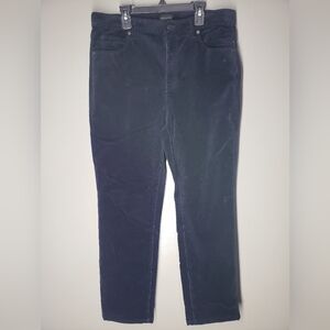 Talbots Womens Corduroy Straight Leg Pants Black Size 10 2023 Cotton Spandex